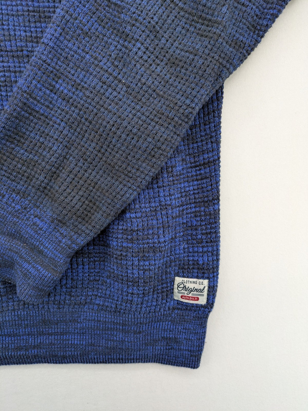 Angelo Litrico blue-grey turtle neck jumper, textured knit, casual style, 100% cotton.