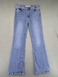 Goldgarn blue flare jeans with classic 5-pocket design and stretch denim material.