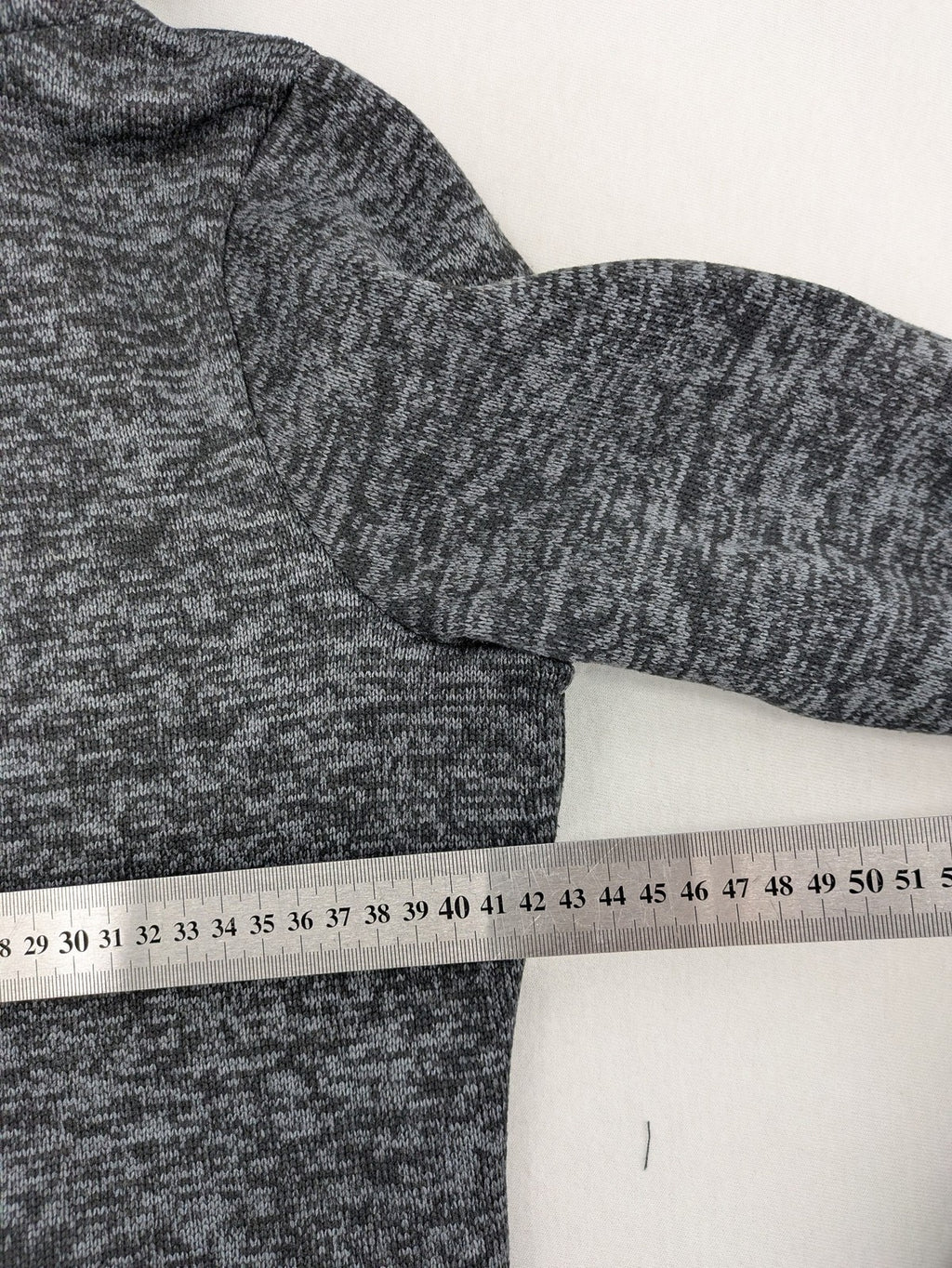 BLIND DATE grey asymmetrical zip hoodie with high fleece-lined waterfall collar.