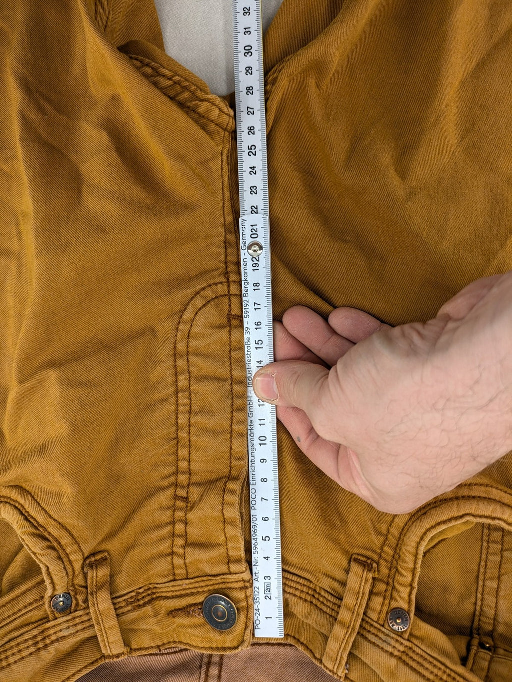 Bershka brown straight jeans slim fit classic 5-pocket design with prominent stitching.