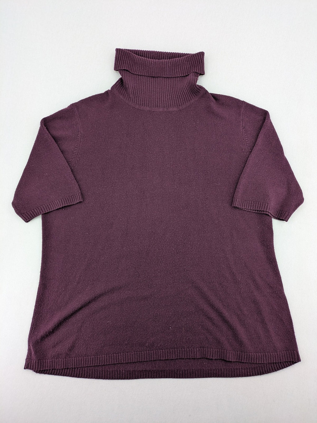 Mark Adam burgundy turtle neck jumper short sleeves soft knit material