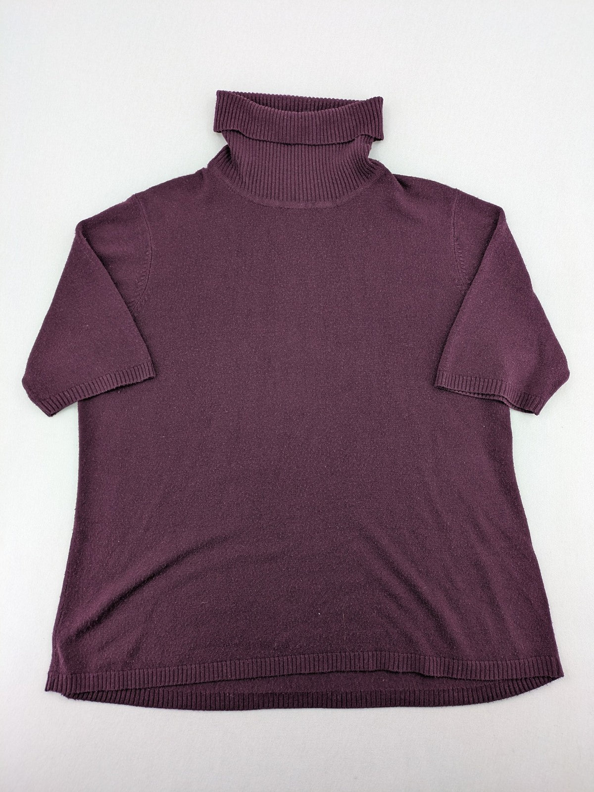 Mark Adam burgundy turtle neck jumper short sleeves soft knit material