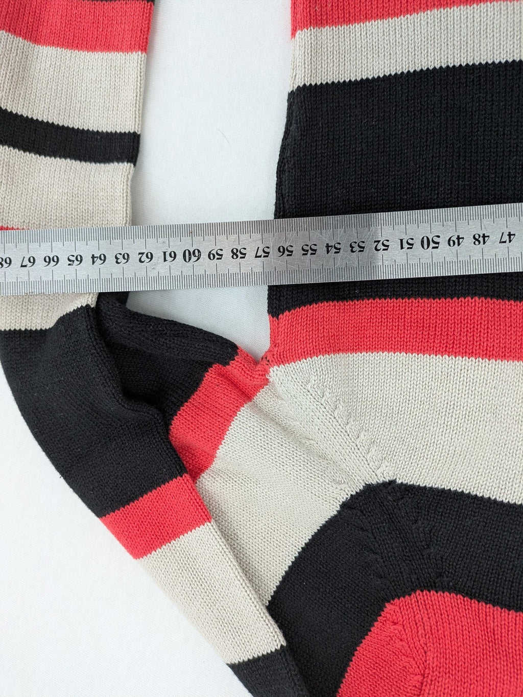 Fabiani turtle neck jumper multi striped pattern black red grey cotton blend