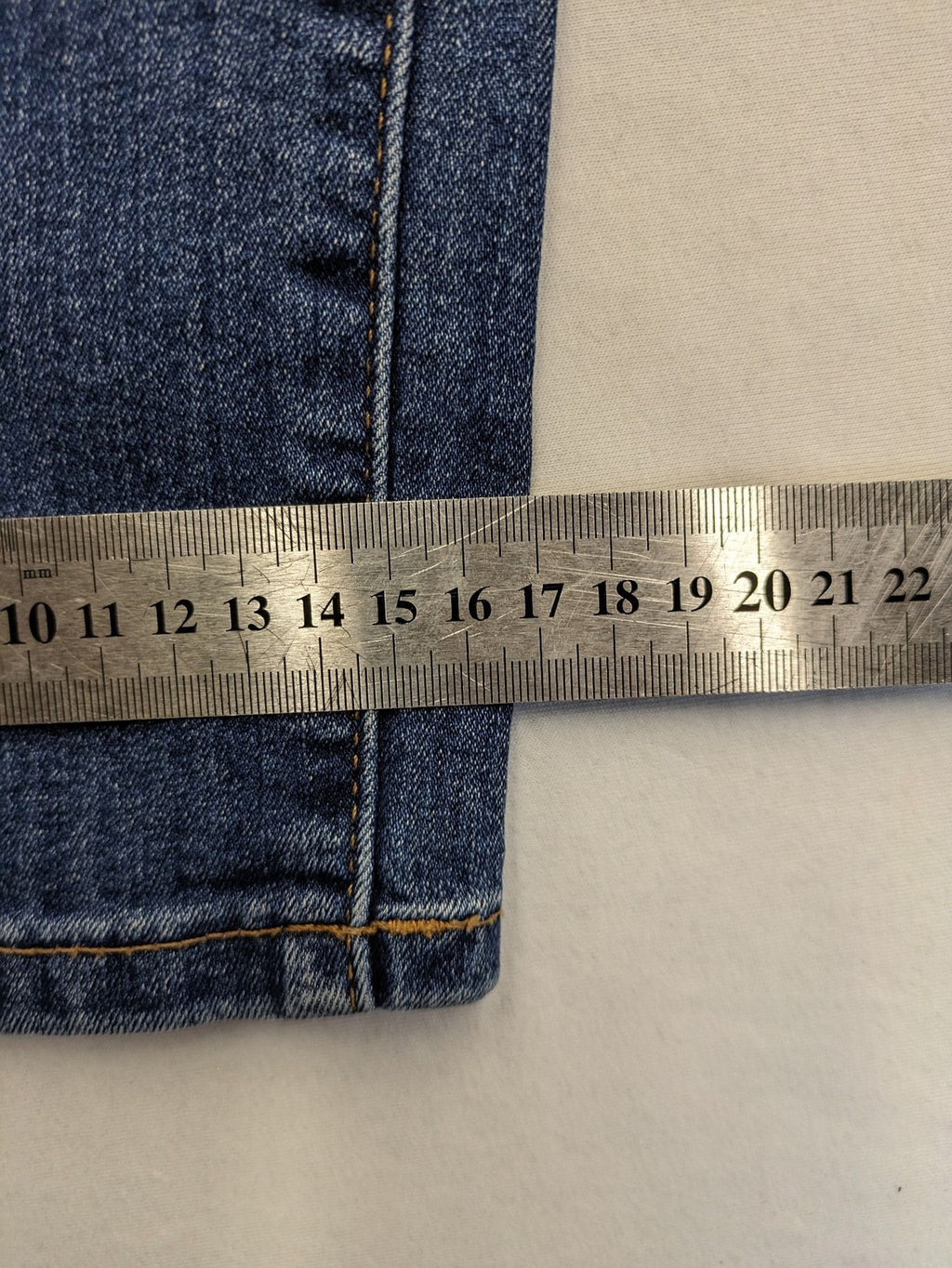 C&A blue high slim straight jeans with high waist, classic 5-pocket design, stretch denim.