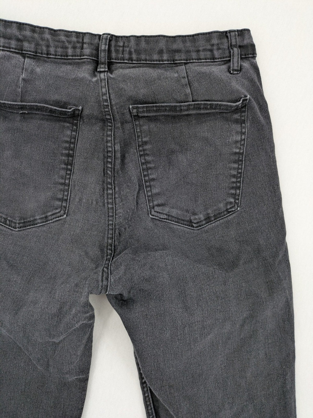 Zara high waist mom jeans faded black classic 5-pocket design stretch denim