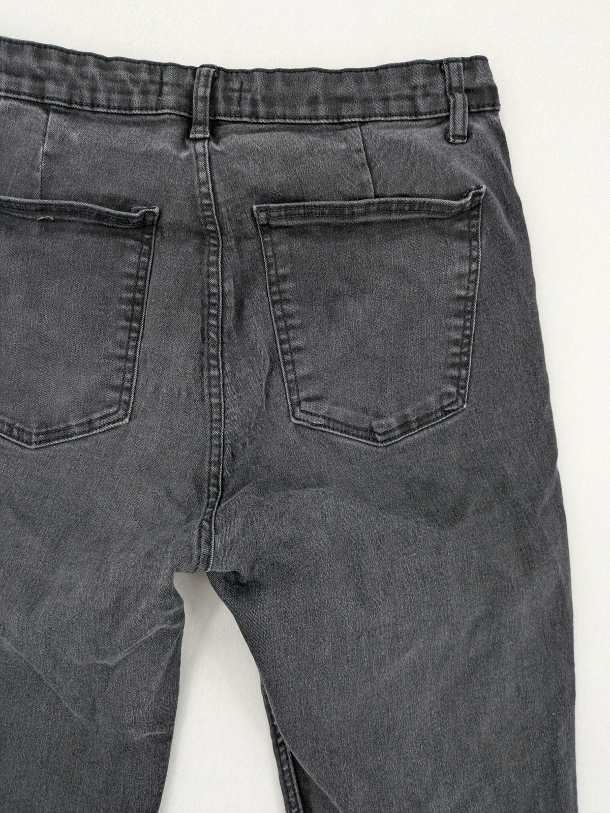 Zara high waist mom jeans faded black classic 5-pocket design stretch denim