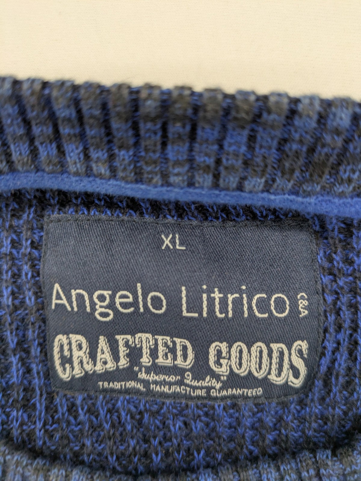 Angelo Litrico blue-grey turtle neck jumper, textured knit, casual style, 100% cotton.