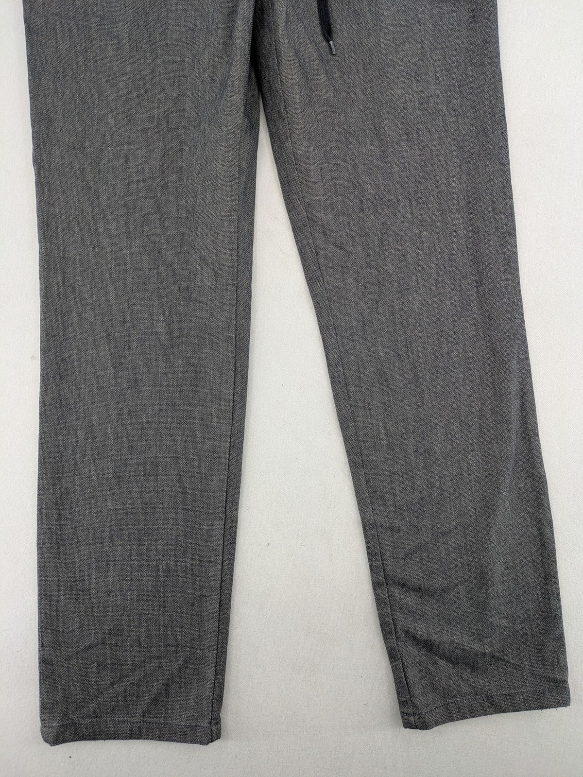 ALBERTO grey tapered fit chinos with elastic drawstring and two-tone wool texture.