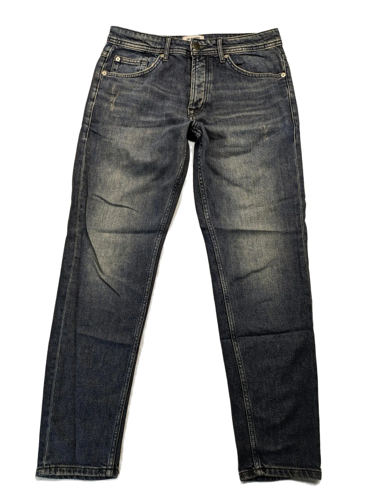 Only & Sons blue straight jeans with classic 5-pocket design and button fly.