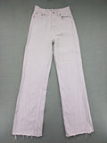 Zara grey straight jeans high waist 5-pocket design frayed hem vintage style