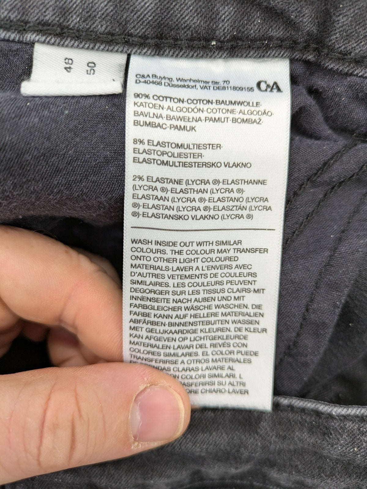 C&A grey straight jeans with Flex Shaping technology and classic 5-pocket design.